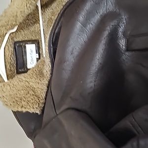 Calvin Klein Men's Textured faux leather  jacket